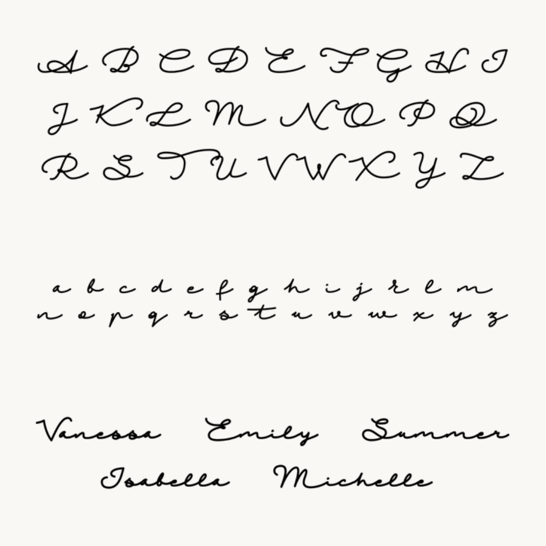 custom fonts for vertical name engraving – font selection for necklaces