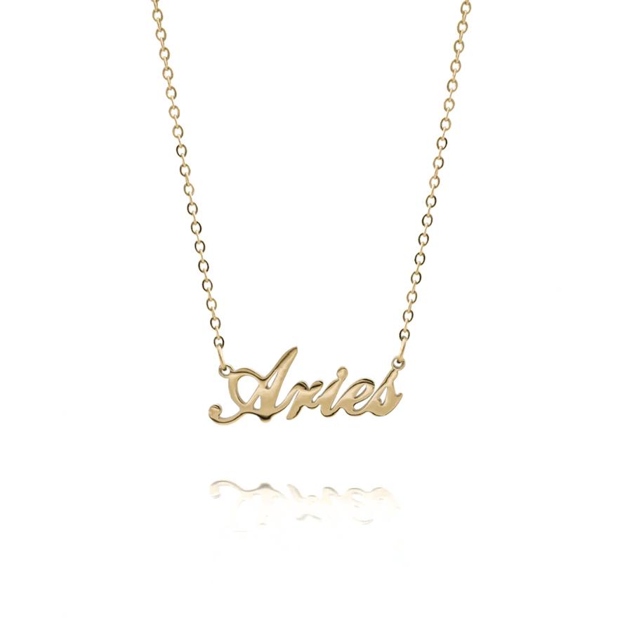 Zodiac sign custom necklace in gold with personalised star sign, Valentine's gift idea UK